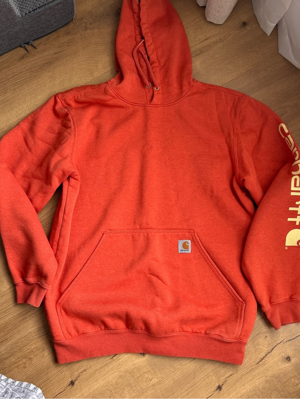 Carhartt Men's  Orange Hooded Sweatshirt
